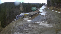 Modrá sjezdovka - dojezd k lanové dráze