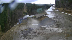 Modrá sjezdovka - dojezd k lanové dráze