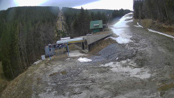 Modrá sjezdovka - dojezd k lanové dráze