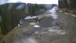 Modrá sjezdovka - dojezd k lanové dráze