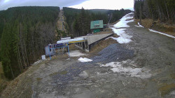 Modrá sjezdovka - dojezd k lanové dráze