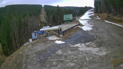 Modrá sjezdovka - dojezd k lanové dráze