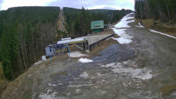 Modrá sjezdovka - dojezd k lanové dráze