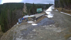 Modrá sjezdovka - dojezd k lanové dráze