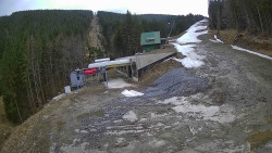 Modrá sjezdovka - dojezd k lanové dráze