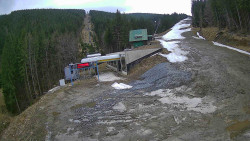 Modrá sjezdovka - dojezd k lanové dráze