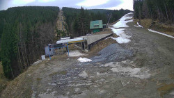 Modrá sjezdovka - dojezd k lanové dráze