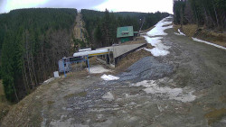 Modrá sjezdovka - dojezd k lanové dráze