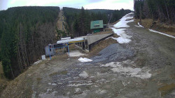 Modrá sjezdovka - dojezd k lanové dráze