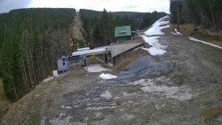 Modrá sjezdovka - dojezd k lanové dráze