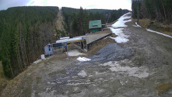 Modrá sjezdovka - dojezd k lanové dráze