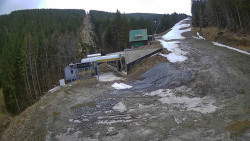 Modrá sjezdovka - dojezd k lanové dráze