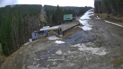 Modrá sjezdovka - dojezd k lanové dráze