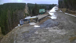 Modrá sjezdovka - dojezd k lanové dráze