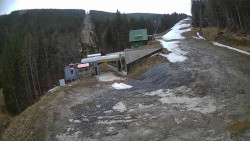 Modrá sjezdovka - dojezd k lanové dráze