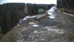 Modrá sjezdovka - dojezd k lanové dráze