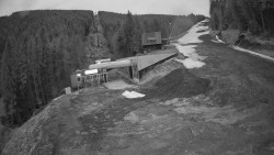 Modrá sjezdovka - dojezd k lanové dráze