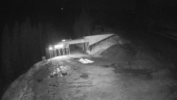 Modrá sjezdovka - dojezd k lanové dráze