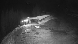 Modrá sjezdovka - dojezd k lanové dráze