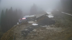 Modrá sjezdovka - dojezd k lanové dráze