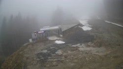 Modrá sjezdovka - dojezd k lanové dráze