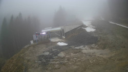 Modrá sjezdovka - dojezd k lanové dráze