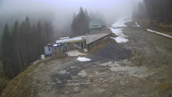 Modrá sjezdovka - dojezd k lanové dráze