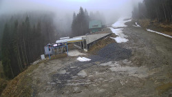 Modrá sjezdovka - dojezd k lanové dráze