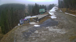 Modrá sjezdovka - dojezd k lanové dráze