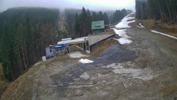 Modrá sjezdovka - dojezd k lanové dráze