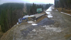 Modrá sjezdovka - dojezd k lanové dráze