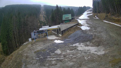 Modrá sjezdovka - dojezd k lanové dráze