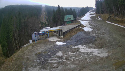 Modrá sjezdovka - dojezd k lanové dráze