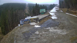 Modrá sjezdovka - dojezd k lanové dráze