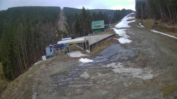 Modrá sjezdovka - dojezd k lanové dráze