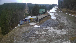 Modrá sjezdovka - dojezd k lanové dráze