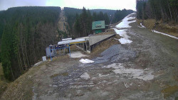 Modrá sjezdovka - dojezd k lanové dráze