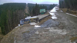 Modrá sjezdovka - dojezd k lanové dráze