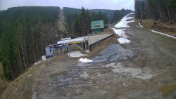 Modrá sjezdovka - dojezd k lanové dráze