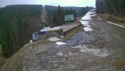 Modrá sjezdovka - dojezd k lanové dráze