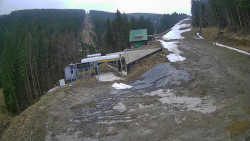 Modrá sjezdovka - dojezd k lanové dráze