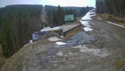 Modrá sjezdovka - dojezd k lanové dráze