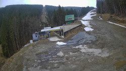 Modrá sjezdovka - dojezd k lanové dráze