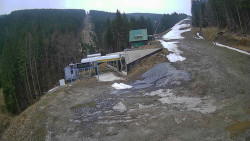 Modrá sjezdovka - dojezd k lanové dráze