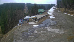 Modrá sjezdovka - dojezd k lanové dráze