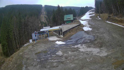 Modrá sjezdovka - dojezd k lanové dráze