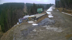 Modrá sjezdovka - dojezd k lanové dráze