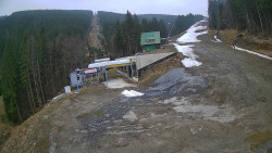 Modrá sjezdovka - dojezd k lanové dráze