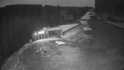 Modrá sjezdovka - dojezd k lanové dráze