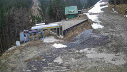 Modrá sjezdovka - dojezd k lanové dráze